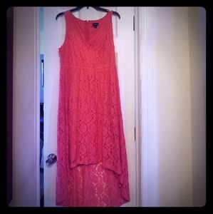 Pink Lace high low Torrid dress